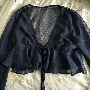 Sheer Polka Dot Blouse